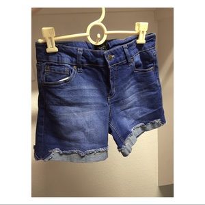 Celebrity Pink Denim Midi Shorts